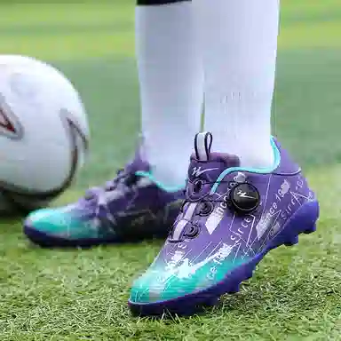 双星 人造草坪 减震防滑耐磨防水透气包裹性支撑轻便回弹 足球鞋 女款 紫蓝