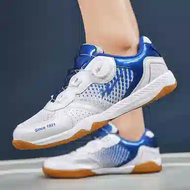 双星 减震防滑 低帮 乒乓球 羽毛球鞋 男女同款 白蓝