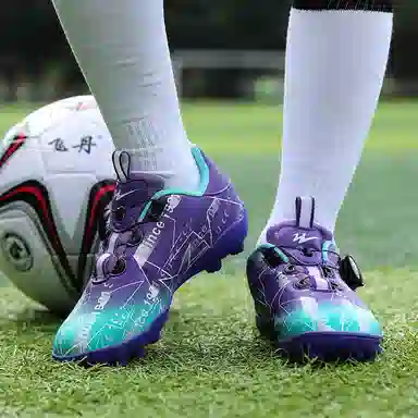 双星 人造草坪 减震防滑耐磨防水透气包裹性支撑轻便回弹 足球鞋 女款 紫蓝