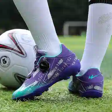 双星 人造草坪 减震防滑耐磨防水透气包裹性支撑轻便回弹 足球鞋 女款 紫蓝