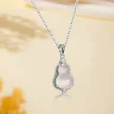 【一物一证 发货】 金嘉福 福禄玉葫芦 复古精致轻奢新中式平安顺遂清冷感高级气质日常闪耀通勤百搭可调节好运 玉髓 项链 女款