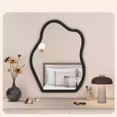 闪闪优品 中古化妆镜梳妆台镜子客厅玄关复古装饰镜可壁挂桌面梳妆镜穿衣镜