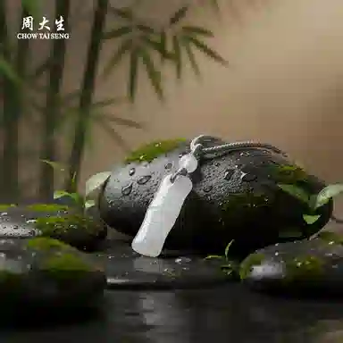 周大生 【玉节承风 节节高升】新中式古风轻奢质感高级吊坠 高品质百搭经典颈链 好运天然 玉髓 项链 男女同款情侣款
