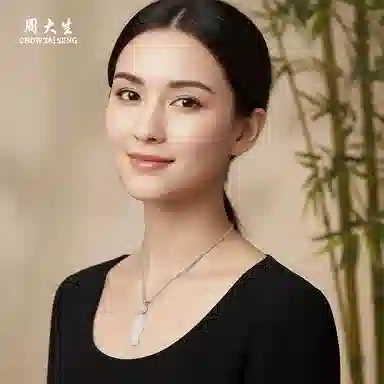 周大生 【玉节承风 节节高升】新中式古风轻奢质感高级吊坠 高品质百搭经典颈链 好运天然 玉髓 项链 男女同款情侣款