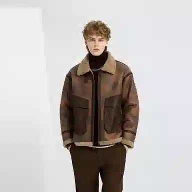 WILD LEADER Retro Brown Leather Jacket