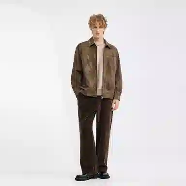 WILD LEADER Vintage Washed Tie-Dye Leather Jacket