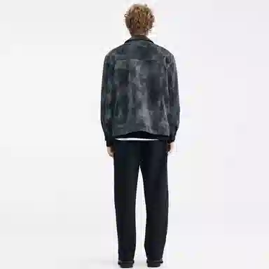 WILD LEADER Vintage Washed Tie-Dye Leather Jacket