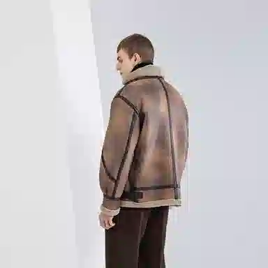 WILD LEADER Vintage Biker Jacket Khaki