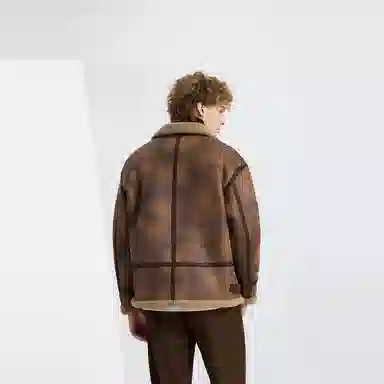 WILD LEADER Retro Brown Leather Jacket