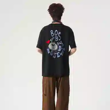 BOS BEAR Cartoon Bear Head Print T-Shirt