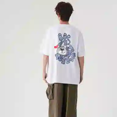 BOS BEAR Cartoon Bear Head Print T-Shirt