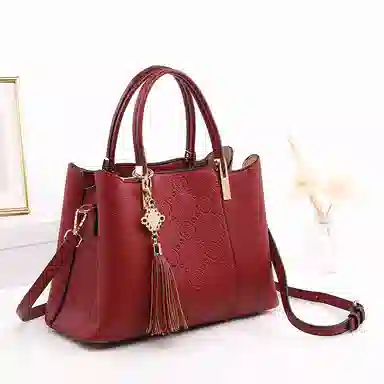 恒源祥 舒适轻盈百搭时尚 复古高贵优雅 超纤合成革 手提包 常规 女款 酒红色