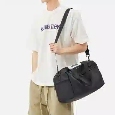 阿尔派妮 运动大容量干湿分离独立鞋仓训练短途出差 织物 瑜伽包健身包 大号 男女同款情侣款 黑色/白色