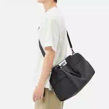 阿尔派妮 运动大容量干湿分离独立鞋仓训练短途出差 织物 瑜伽包健身包 大号 男女同款情侣款 黑色/白色