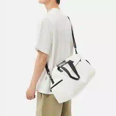 阿尔派妮 运动大容量干湿分离独立鞋仓训练短途出差 织物 瑜伽包健身包 大号 男女同款情侣款 黑色/白色