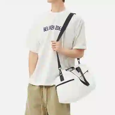 阿尔派妮 运动大容量干湿分离独立鞋仓训练短途出差 织物 瑜伽包健身包 大号 男女同款情侣款 黑色/白色