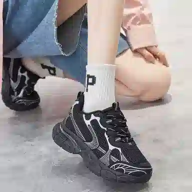 八哥 时尚潮流 舒适 经典百搭 耐磨防滑 低帮 老爹鞋 女款