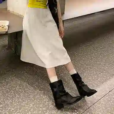 头层牛皮牛皮 复古时尚 个性潮流百搭 短靴 女款