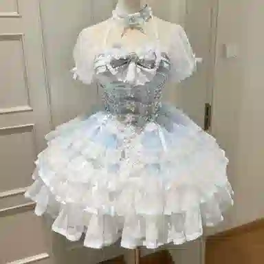桴生 冰雪舞曲温柔纯欲小千金感芭蕾风约会生日短裙蓬蓬裙夏季公主清新小礼服萝莉装 女款