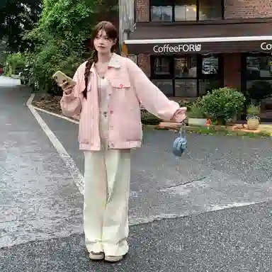 桴生 多巴胺甜美风高街与学院风多季适用外套夹克 女款