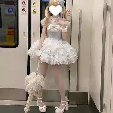桴生 冰雪舞曲温柔纯欲小千金感芭蕾风约会生日短裙蓬蓬裙夏季公主清新小礼服萝莉装 女款
