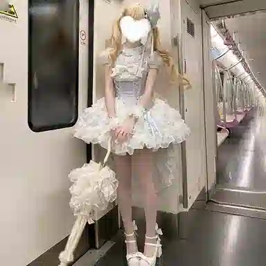 桴生 冰雪舞曲温柔纯欲小千金感芭蕾风约会生日短裙蓬蓬裙夏季公主清新小礼服萝莉装 女款