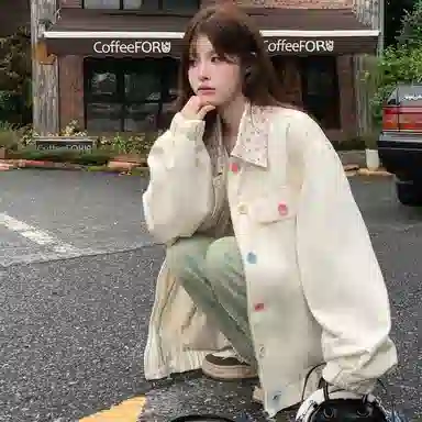 桴生 多巴胺甜美风高街与学院风多季适用外套夹克 女款