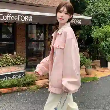桴生 多巴胺甜美风高街与学院风多季适用外套夹克 女款