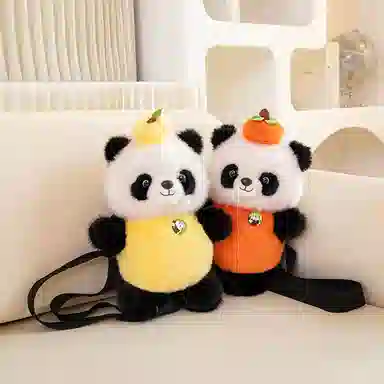 哆哆购 背包熊猫斜挎包 可爱单肩包 玩偶周边
