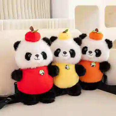 哆哆购 背包熊猫斜挎包 可爱单肩包 玩偶周边