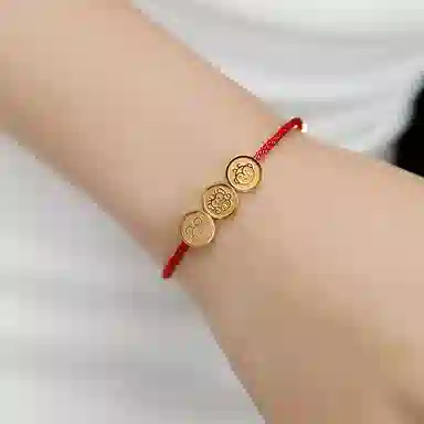 灰鱼 十二生肖三合生肖原创小众新中式国潮古风太岁蛇年本命年简约高级感个性手工编织绳手绳串珠子好运 红绳 手链 男女同款情侣款