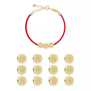 灰鱼 十二生肖三合生肖原创小众新中式国潮古风太岁蛇年本命年简约高级感个性手工编织绳手绳串珠子好运 红绳 手链 男女同款情侣款