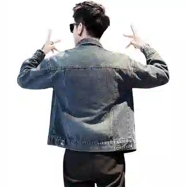 潮牌美式韩版融合的百搭时尚牛仔外套 男女同款
