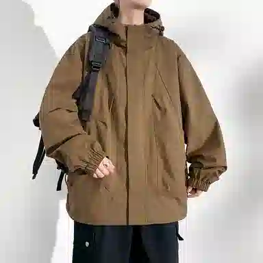 寻星记 美式纯色宽松工装风户外休闲服饰夹克 男女同款