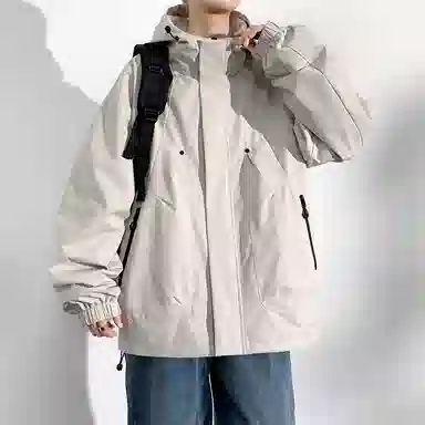 寻星记 美式纯色宽松工装风户外休闲服饰夹克 男女同款