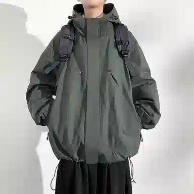 寻星记 美式纯色宽松工装风户外休闲服饰夹克 男女同款