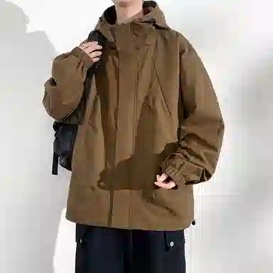 寻星记 美式纯色宽松工装风户外休闲服饰夹克 男女同款