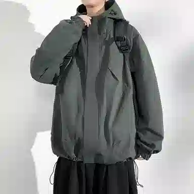 寻星记 美式纯色宽松工装风户外休闲服饰夹克 男女同款