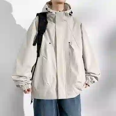 寻星记 美式纯色宽松工装风户外休闲服饰夹克 男女同款
