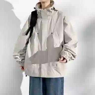 寻星记 美式纯色宽松工装风户外休闲服饰夹克 男女同款