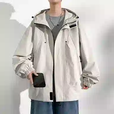 寻星记 美式纯色宽松工装风户外休闲服饰夹克 男女同款