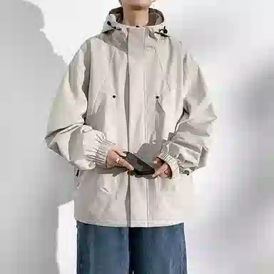 寻星记 美式纯色宽松工装风户外休闲服饰夹克 男女同款
