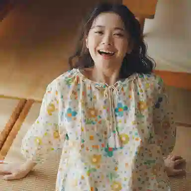 怡吾色 甜美家居服简约清新五分袖睡裙 女款