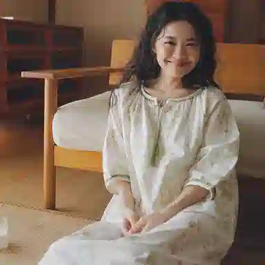 怡吾色 甜美家居服简约清新五分袖睡裙 女款