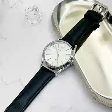 JOKER CAT INS Glow Quartz Leather Strap White Dial