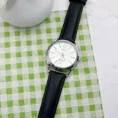 JOKER CAT INS Glow Quartz Leather Strap White Dial