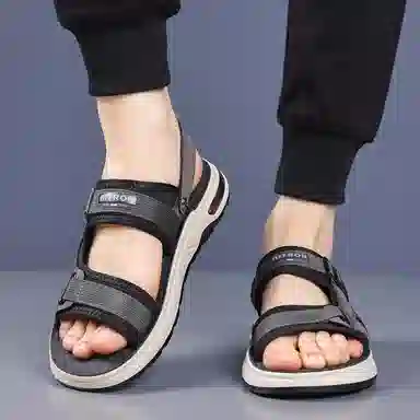 意利船长 超纤皮 时尚舒适 简约百搭 沙滩凉鞋 男款