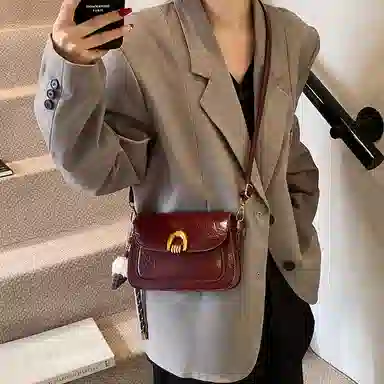 LETOO Vintage Waxed Leather Shoulder Bag