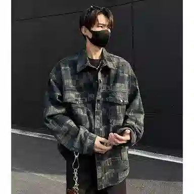 悍戈 美式复古潮流百搭牛仔外套夹克 男女同款 经典黑灰配色