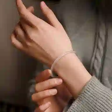 中兆珠宝 白月光叮当镯 精致轻奢典雅小众高级感 玉髓 手镯 女款